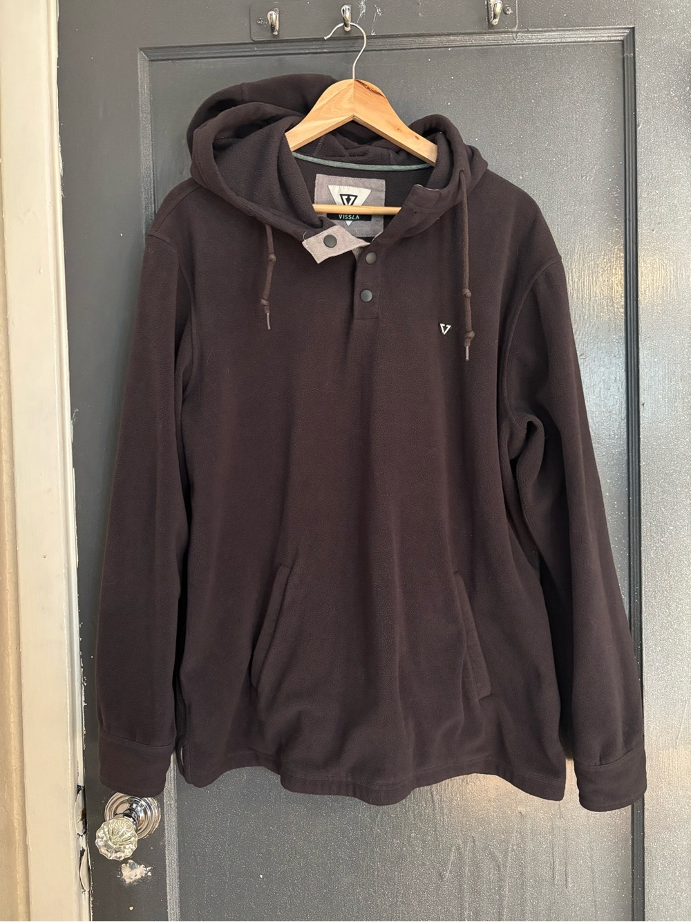 VISSLA Men's Dark Gray Hooded Pullover